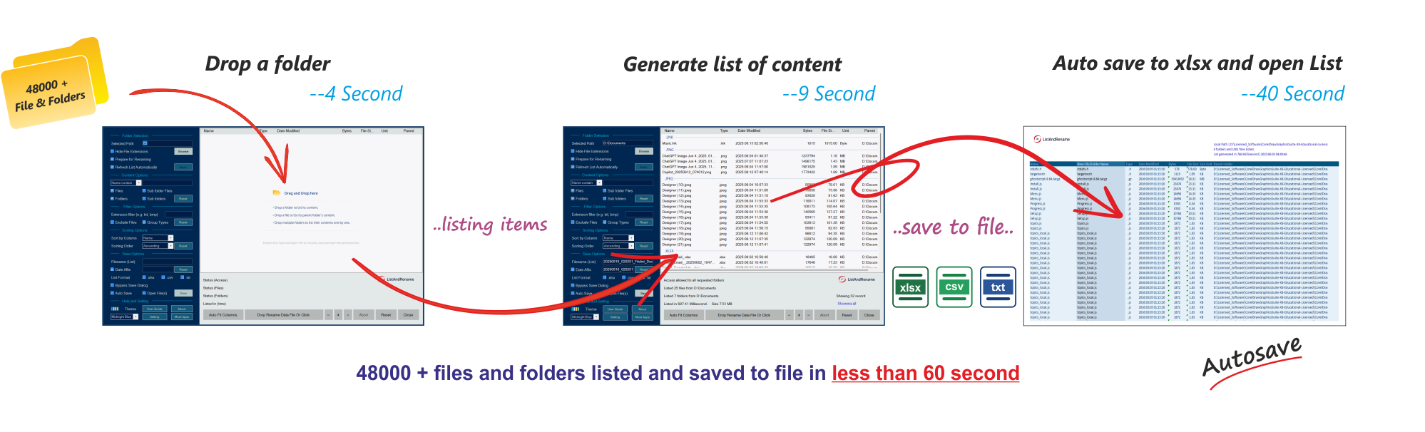 Drop any folder to get file list instantly